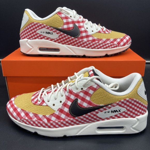 Nike Other - Nike Air Max 90 Golf Shoes NRG Picnic Red Sail Gold Size 11.5 DH5244-600 NEW